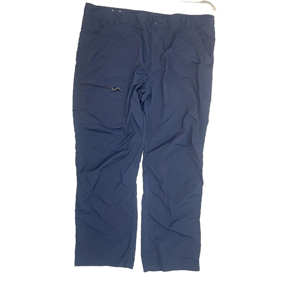 Columbia PFG Men's Omni-Shade Windbreaker Pants Blue Zipped Pocket Nylon 44/30